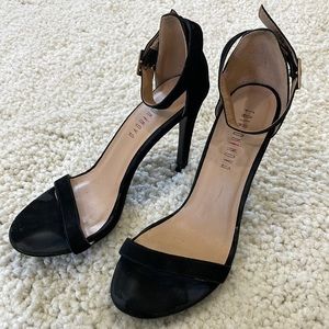 Black suede heels